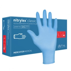 Rękawiczki nitrylowe Mercator Nitrylex Classic 100szt. - rozmiar L - blue